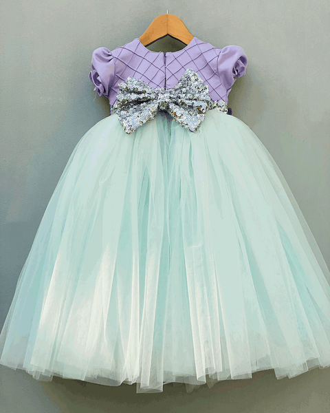 Pre-Order: Sea Green Tulle Dress with Embellished Waistband