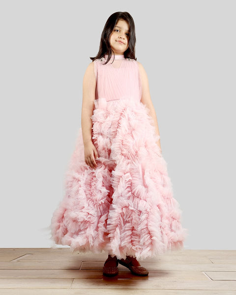 Pre-Order: Old Rose Gown with Frill Ghera