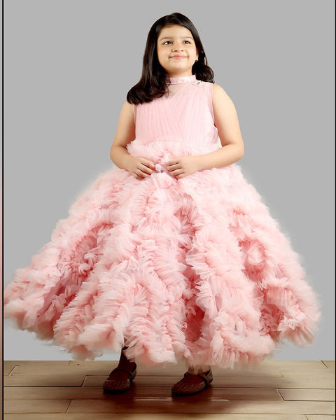 Pre-Order: Old Rose Gown with Frill Ghera