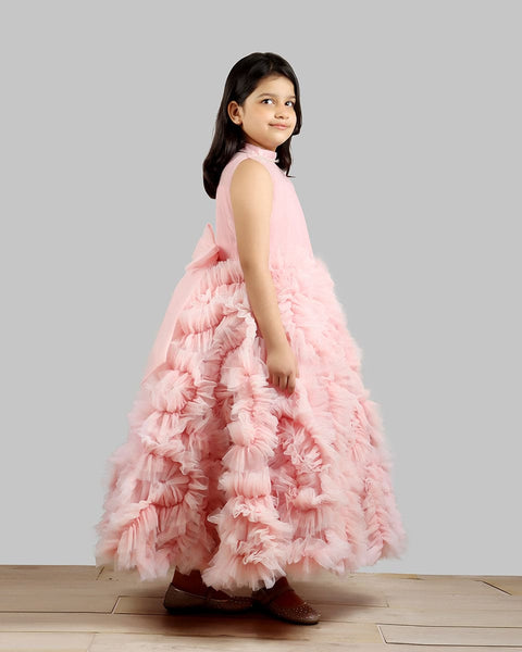 Pre-Order: Old Rose Gown with Frill Ghera