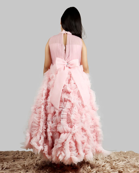 Pre-Order: Old Rose Gown with Frill Ghera