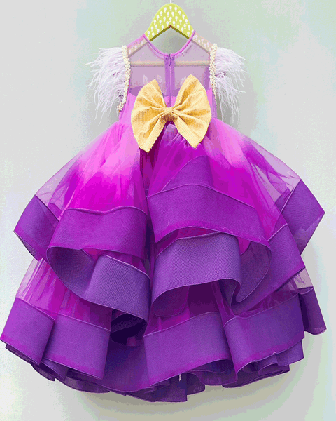 Pre-Order: Purple Yoke embroidered Gown