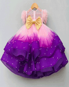 Pre-Order: Pink/Purple Shaded Gown with Pearl all over