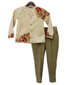 Pre-Order: Ivory Bandhgala with Beige Pants