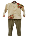 Pre-Order: Ivory Bandhgala with Beige Pants