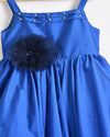 Royal Blue pleated A-symmetric Dress