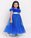 Royal Blue Flare Dress with Sliver Belt