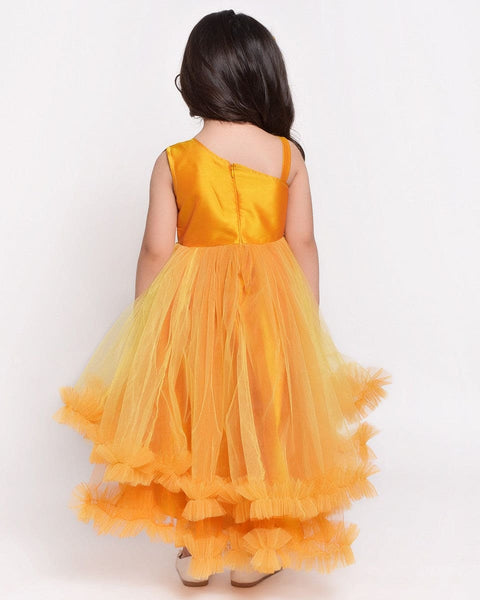 Yellow Flower Patch Flare net dress