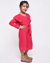 Pink polka Pleated Frill Cullote & Top Set