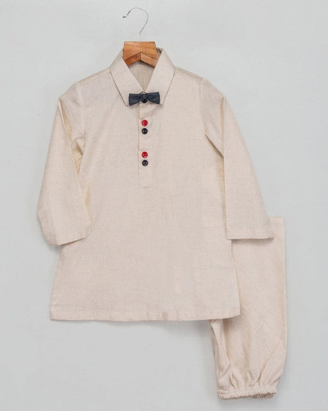 Pre-Order: Denim Jacket with Off-White Shirt Style Kurta and Churidar