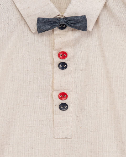 Pre-Order: Denim Jacket with Off-White Shirt Style Kurta and Churidar