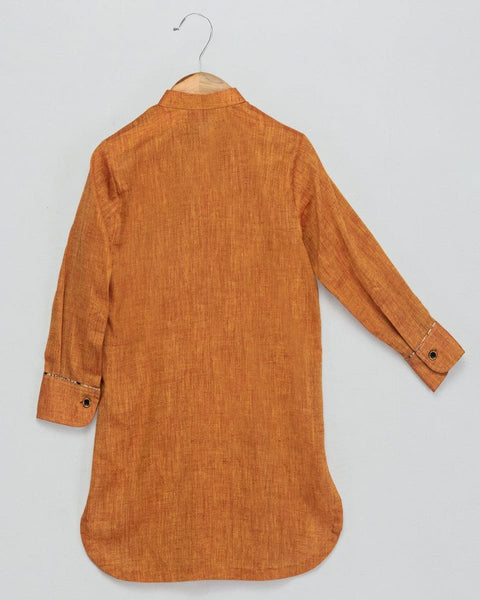 Pre-Order: Mustard Pathani with Katha Print Patiala