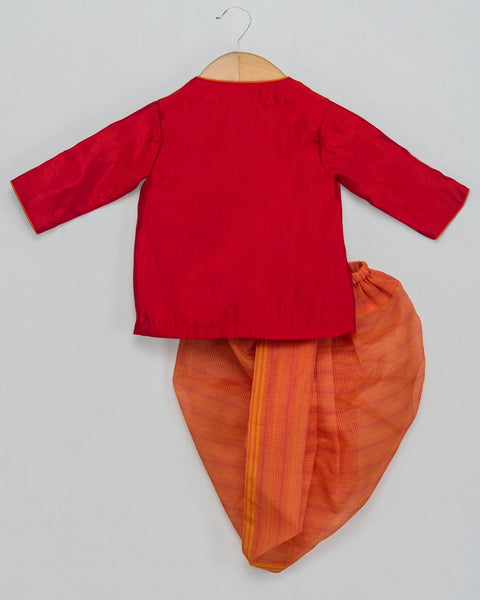 Pre-Order: Bird Pockets Angarkha with Dhoti