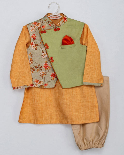Pre-Order: Pistachio Green Jacket Set with Churidar