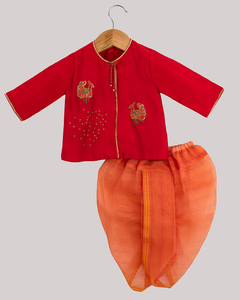 Pre-Order: Peacock Angarkha with Dhoti