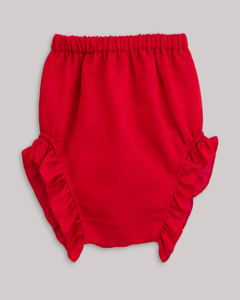 Pre-Order: Red Moti Booti Frock with Bloomers