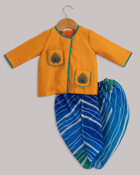 Pre-Order: Mor Pankh Angrakha with Leheriya Dhoti