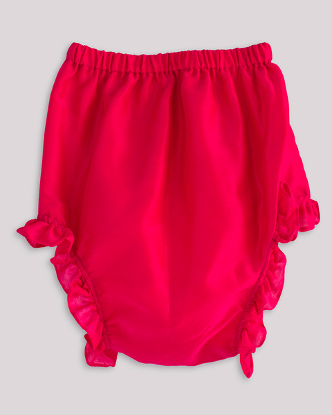 Pre-Order: Pink Orange Muslin Frock with bloomers