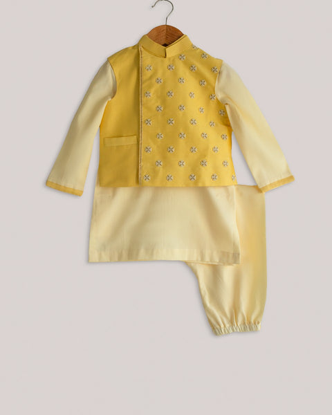 Pre-Order: Yellow Pearl Embroidery Jacket Set