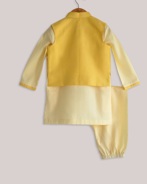 Pre-Order: Yellow Pearl Embroidery Jacket Set