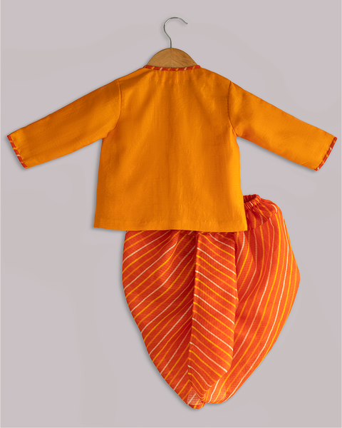 Pre-Order: 3 Mor Pankh Angarkha with Leheriya Dhoti