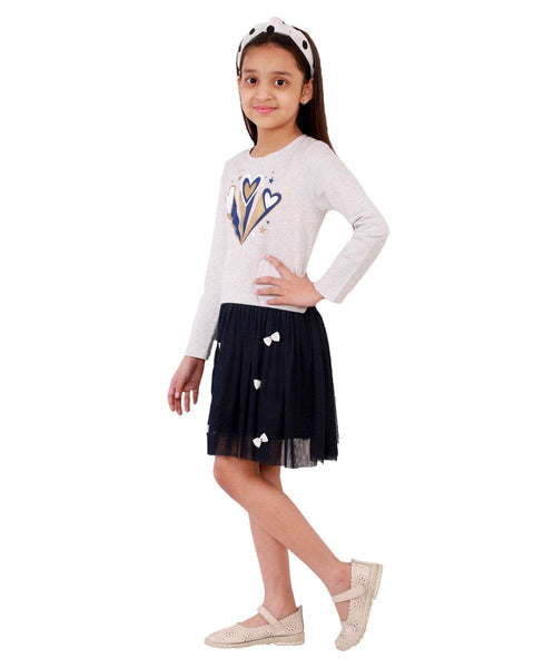 Shooting Stars & Hearts Jersey Top with Tulle Skirt Highlighted with bows