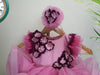 Pre-Order: Pink Ruffle Dress with Flowers on the shoulder