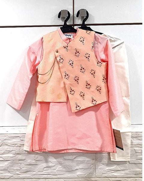 Pre-Order: Pink Kurta Embroidered Jacket
