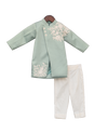 Pre-Order: Light Green Embroidery Ajkan with Churidar