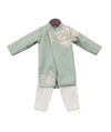 Pre-Order: Light Green Embroidery Ajkan with Churidar