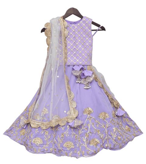 Pre-Order: Light Purple Embroidery Choli with Lehenga
