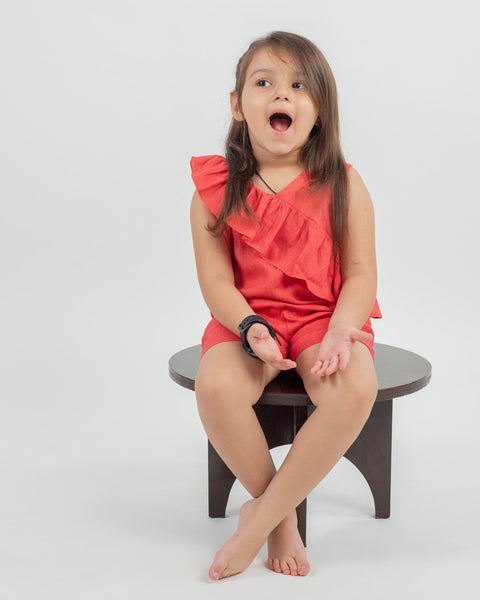 Pre-Order: Linen Frill Playsuit