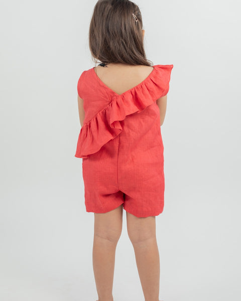 Pre-Order: Linen Frill Playsuit