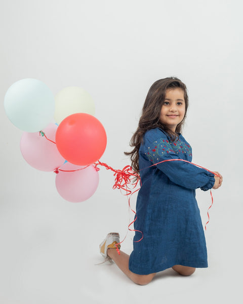 Pre-Order: Linen Dress with Embroidery Patch