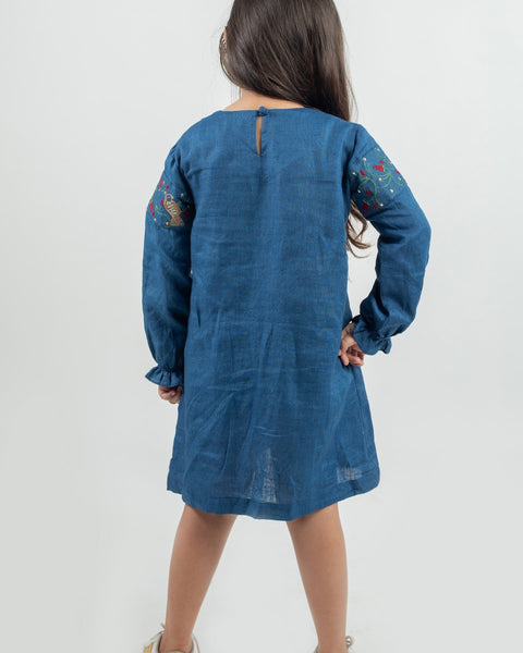 Pre-Order: Linen Dress with Embroidery Patch