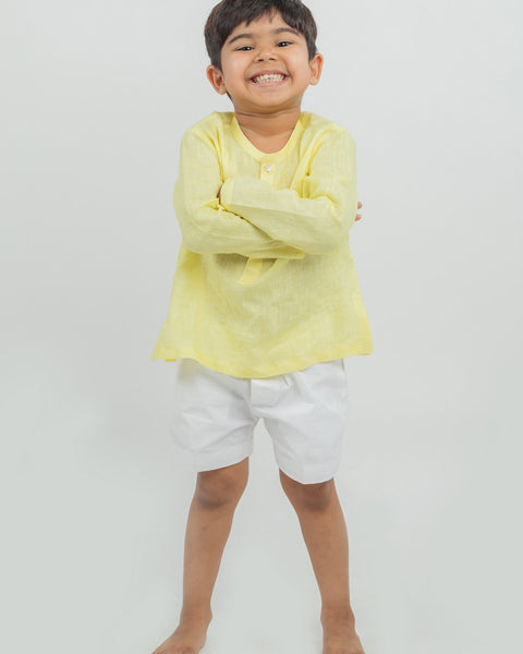 Pre-Order: Linen Co-ordinated Kurta Short Set
