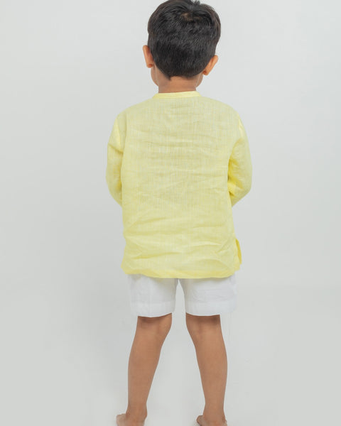 Pre-Order: Linen Co-ordinated Kurta Short Set