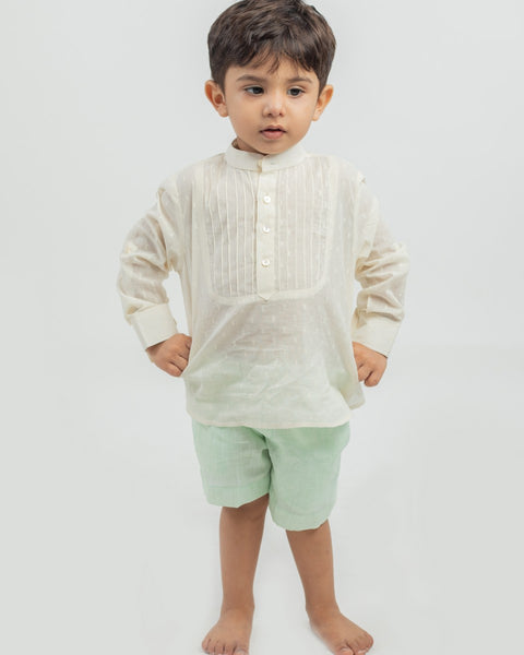 Pre-Order: Cotton Dobby Shirt with Linen Shorts