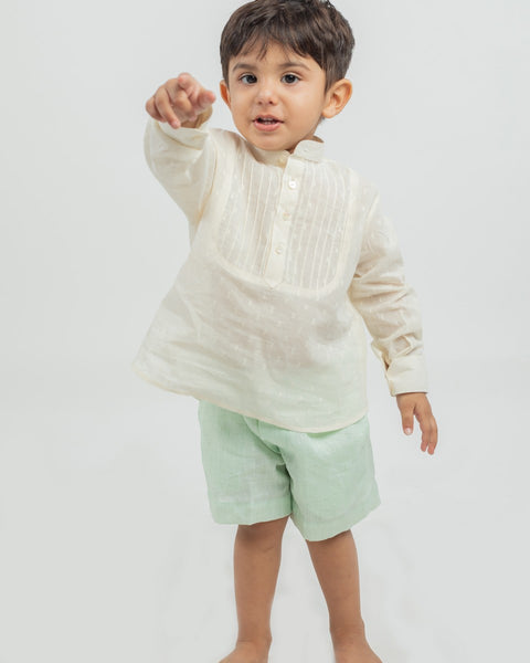 Pre-Order: Cotton Dobby Shirt with Linen Shorts