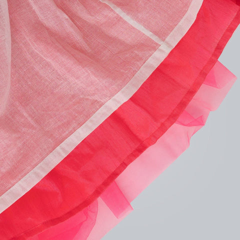 Pre-Order: Golden/Pink Ghagra Choli with frill