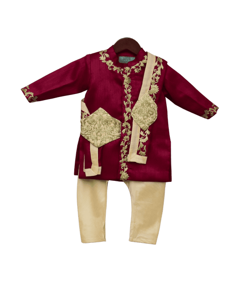 Pre-Order: Maroon Embroidery Ajkan
