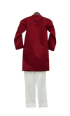 Pre-Order: Maroon Embroidery Ajkan with Churidar