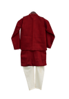 Pre-Order: Maroon Embroidery Jacket with Kurti and Churidar