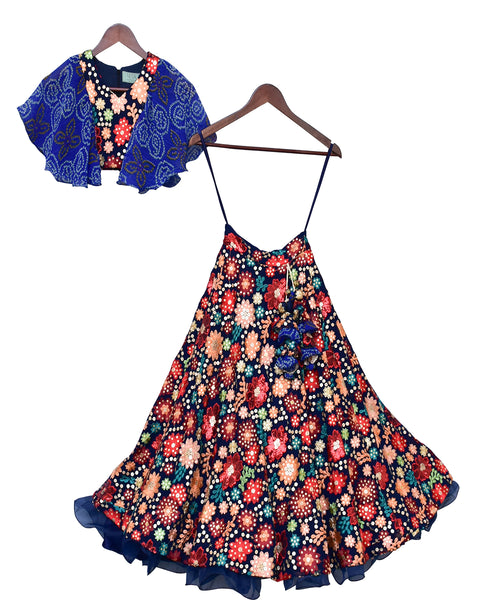 Pre-Order: Multi Colour Embroidery Choli Lehenga