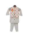 Pre Order: Multi Colour Butti Nehru Jacket with Kurta & Pant