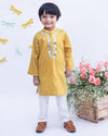 Pre-Order: Mustard Yellow Silk Kurta with Chudidar