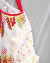 Pre-Order: White Hand Embroidered Chikan/Mukesh work Kurta Palazzo