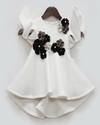 Pre-Order: Off-White Lycra Dress with Lycra Flowers