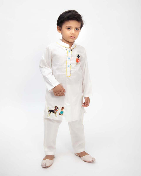 Pre-Order: Off White Silk Kurta and Pant