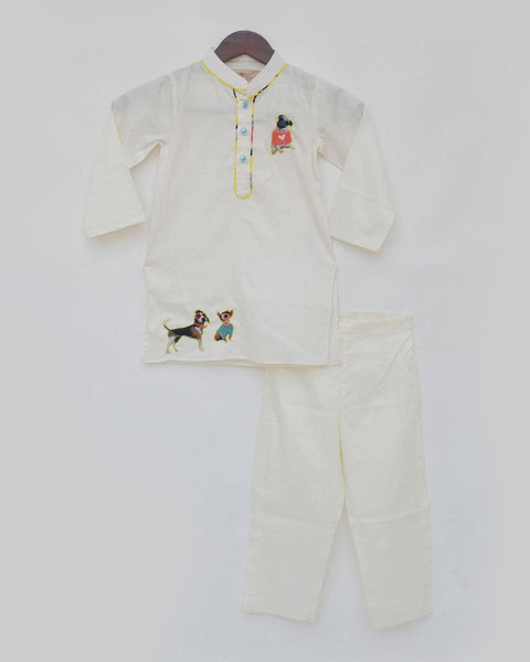 Pre-Order: Off White Silk Kurta and Pant